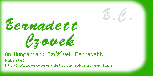 bernadett czovek business card